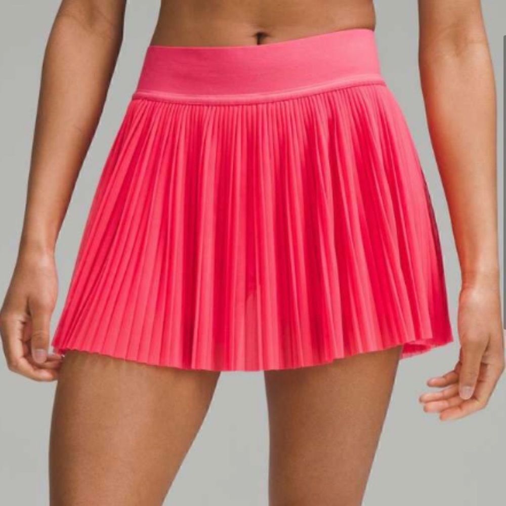 Lululemon Mesh Pleats Mid Rise Mini Tennis Skort Lip Gloss Pink